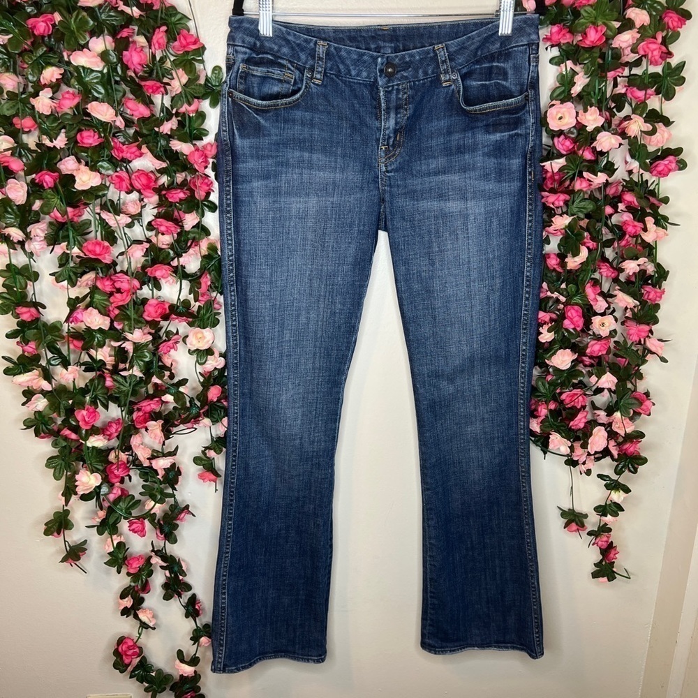 Buffalo David Bitton Dark Wash PINK Low Rise Stretch Bootcut Jeans Womens 31